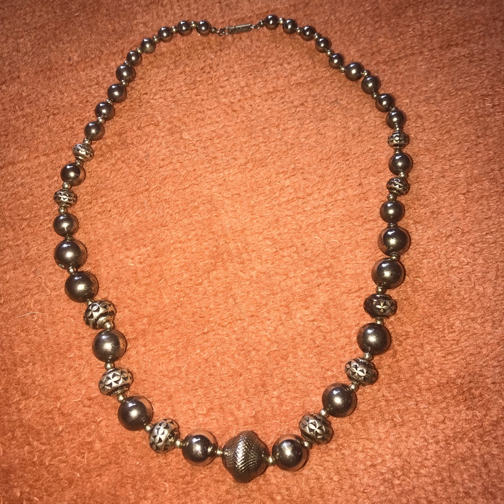 Vintage Dauplaise Heavy Silver Beaded Necklace